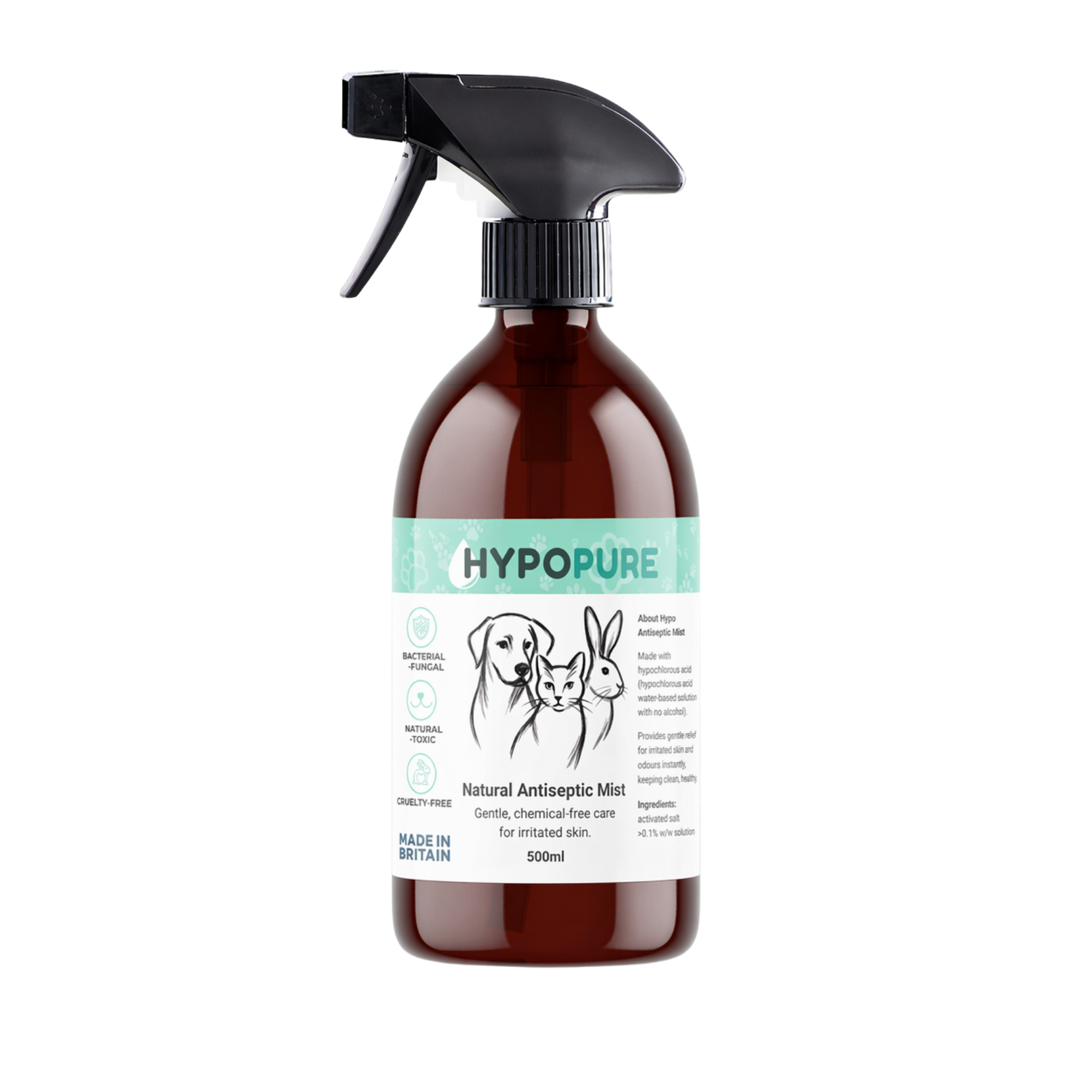 Hypopure spray bottle on a white background